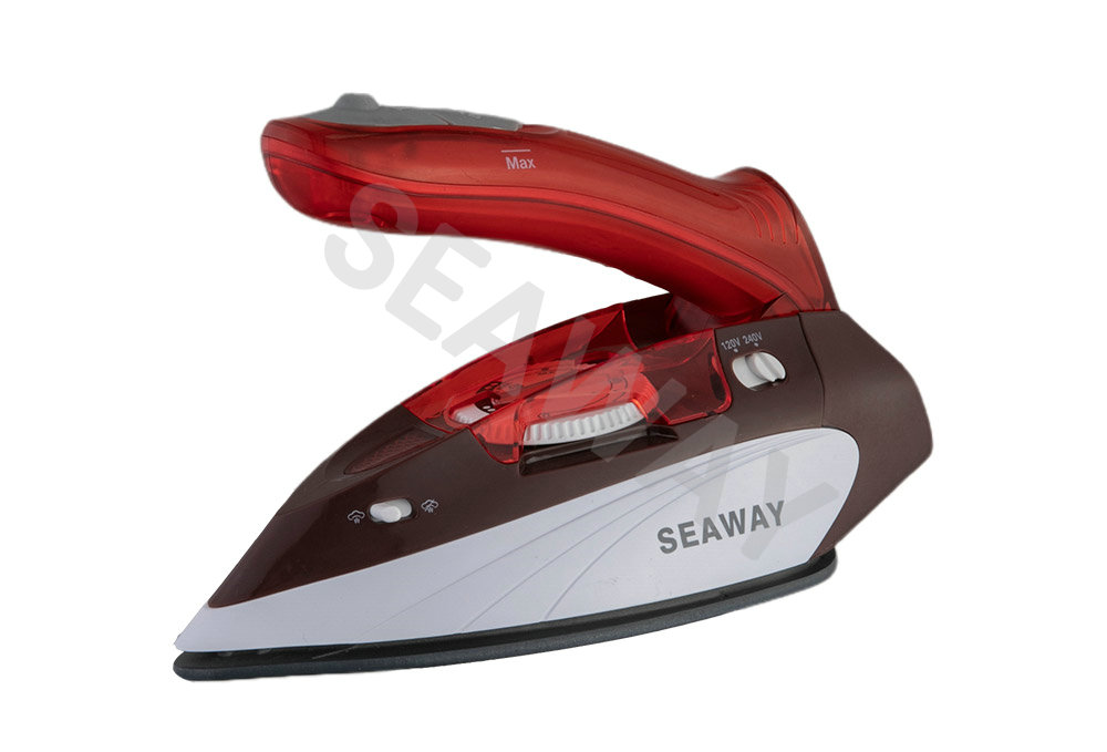 SW-602 900W-1100W ডুয়াল ভোল্টেজ চয়েস কার্ভড হ্যান্ডেল ট্রাভেল আয়রন